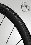 URSUS MIURA TC37 ROAD CARBON TUBELESS CLINCHER WHEELSET (DISC)