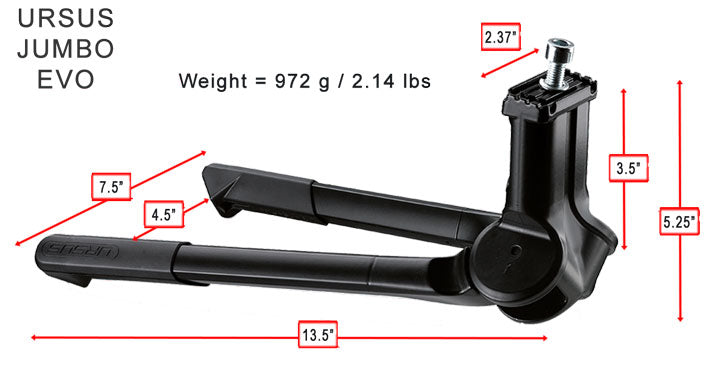 fahrradständer jumbo KICKSTAND (300mm) EVO – Ursus Cycling USA